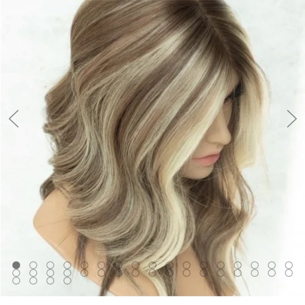 Uniwigs upgraded Courtney topper. Human hair 12” dusty ash brown